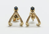 ARETES GARRA ZAFIRO Y DIAMANTES