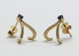 ARETES GARRA ZAFIRO Y DIAMANTES