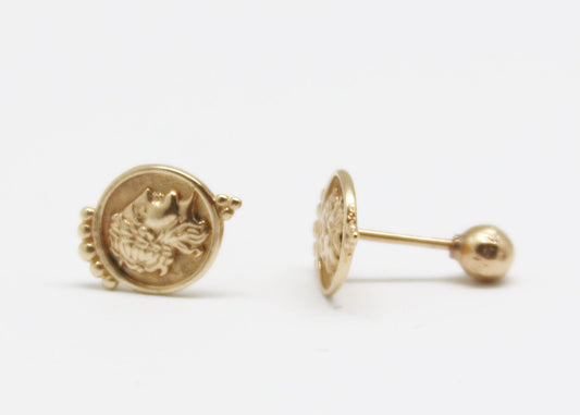 ARETES MONEDA ORO