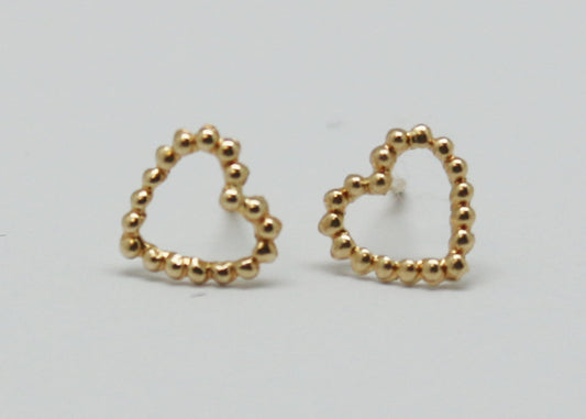 ARETES CORAZON ORO