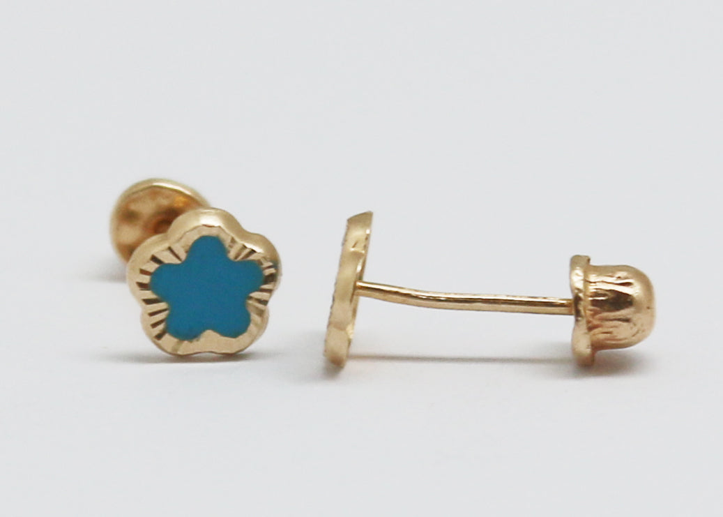 ARETES NIÑAS FLOR ESMALTE