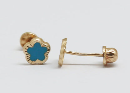 ARETES NIÑAS FLOR ESMALTE