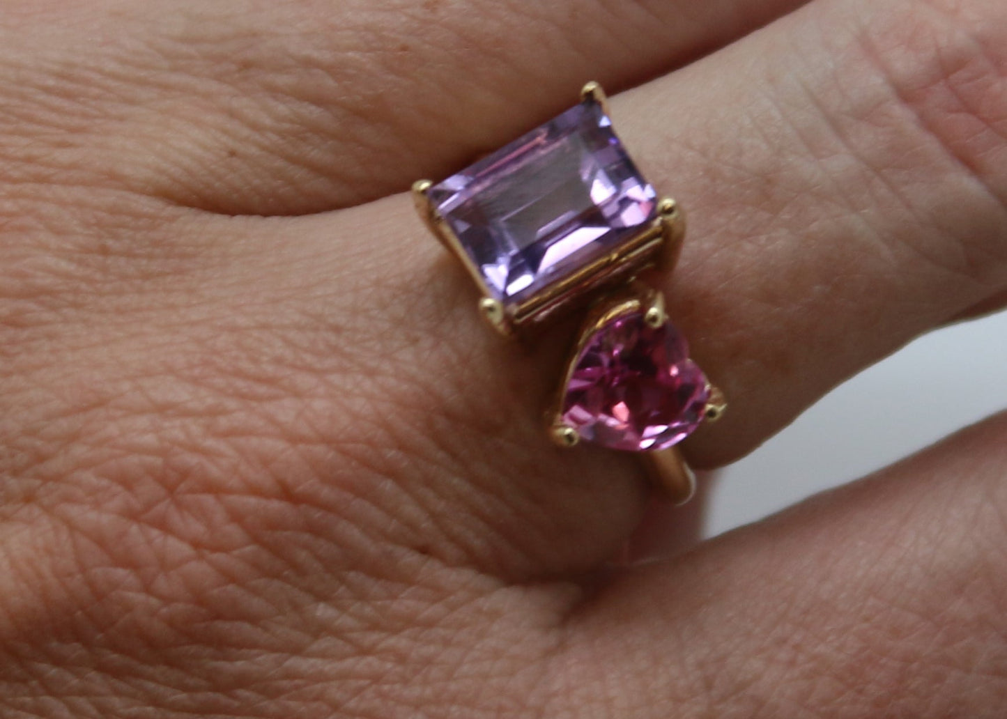 ANILLO TU Y YO AMATISTA Y ESPINELA