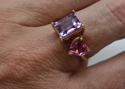 ANILLO TU Y YO AMATISTA Y ESPINELA