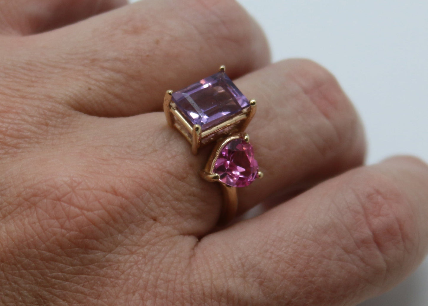 ANILLO TU Y YO AMATISTA Y ESPINELA