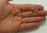 ARETES OVAL TURMALINA ROSA