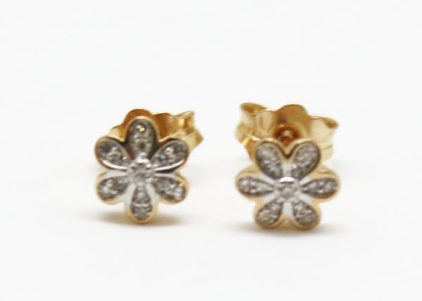 ARETES FLOR DIAMANTES