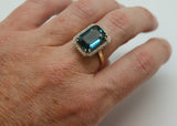 ANILLO LONDON BLUE RECTANGULAR