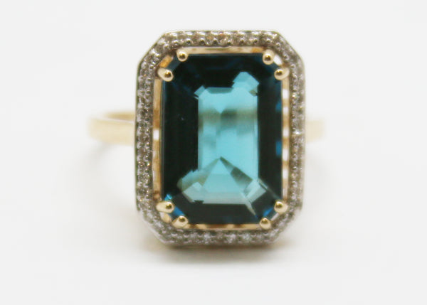 ANILLO LONDON BLUE RECTANGULAR