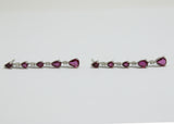 ARETES GOTAS RUBIES Y DIAMANTES