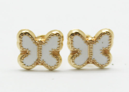 ARETES MARIPOSA BLANCOS