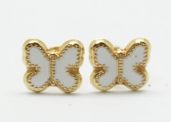 ARETES MARIPOSA BLANCOS