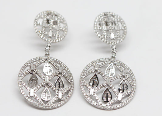 ARETES LARGOS CIRCULO DIAMANTES