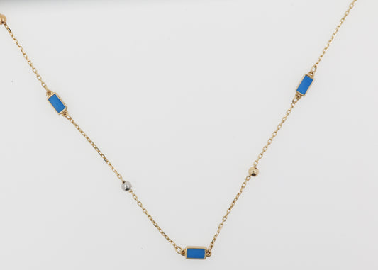COLLAR RECTANGULOS ESMALTE Y DIAMANTES
