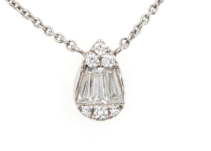 COLLAR SOLITARIO GOTA BAGUETTES