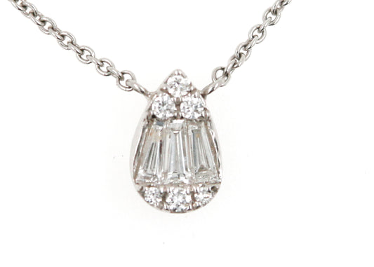 COLLAR SOLITARIO GOTA BAGUETTES