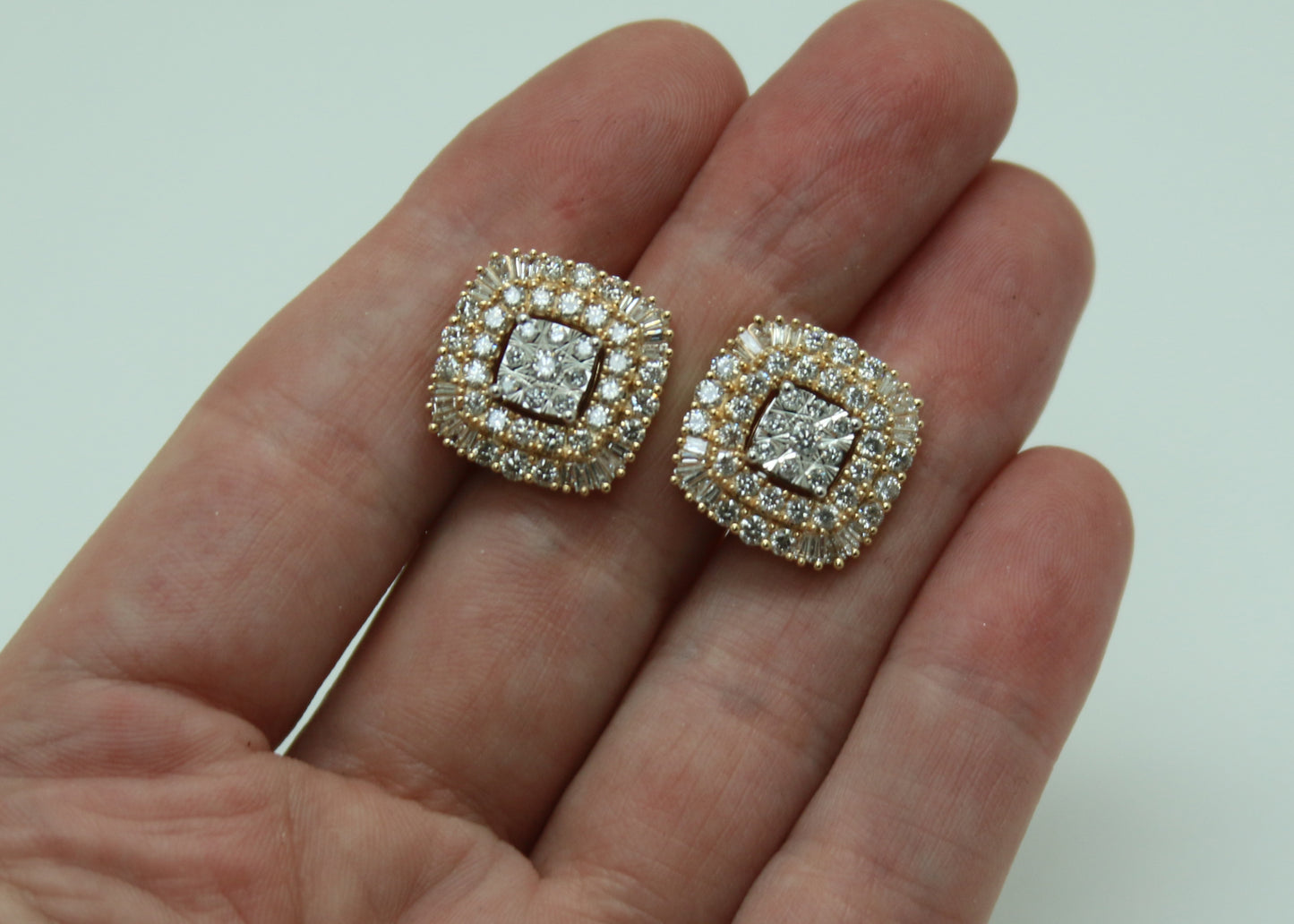 ARETES CUADRADOS DIAMANTES