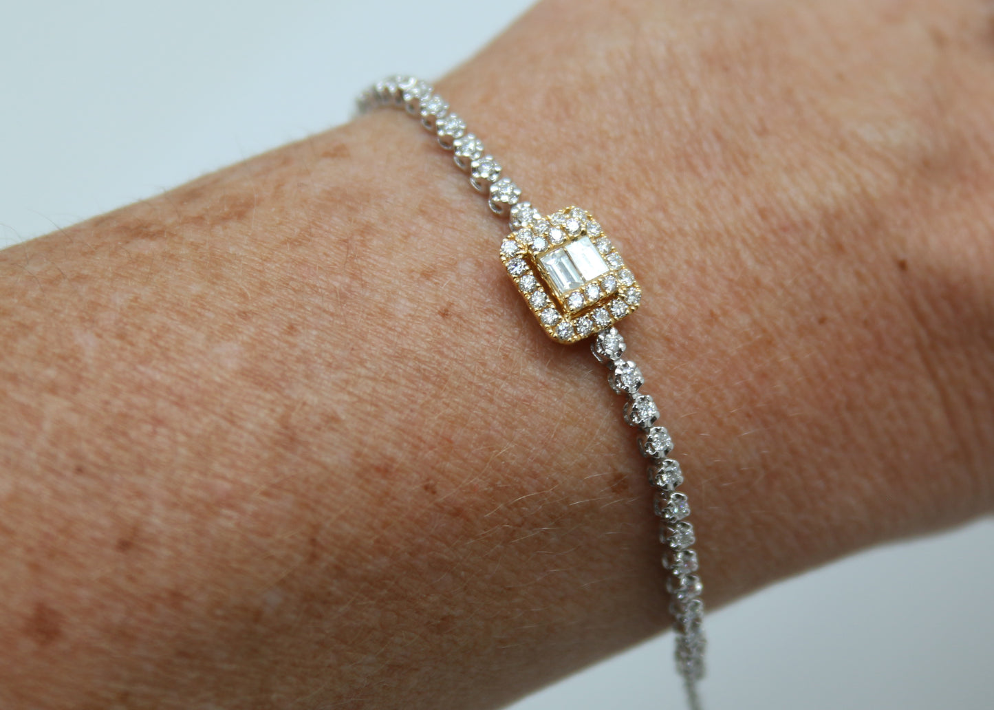 PULSERA TENNIS DIAMANTES AMARILLOS