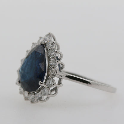ANILLO GOTA ZAFIRO Y DIAMANTES