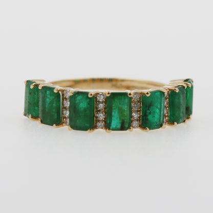 ANILLO ESMERALDA Y DIAMANTES