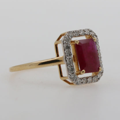 ANILLO RECTANGULAR RUBI