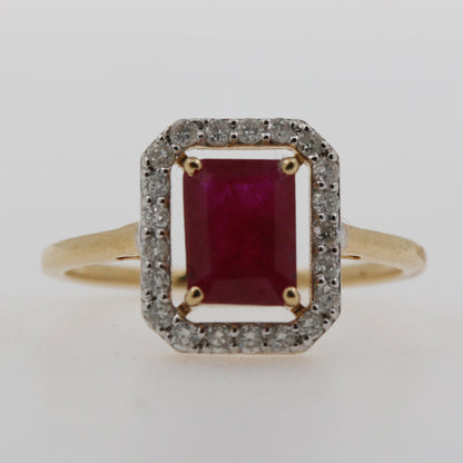 ANILLO RECTANGULAR RUBI