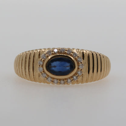 ANILLO ESTRIADO ZAFIRO Y DIAMANTES