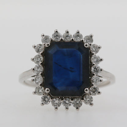 ANILLO RECTANGULAR ZAFIRO