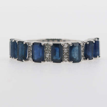 ANILLO ZAFIROS Y DIAMANTES