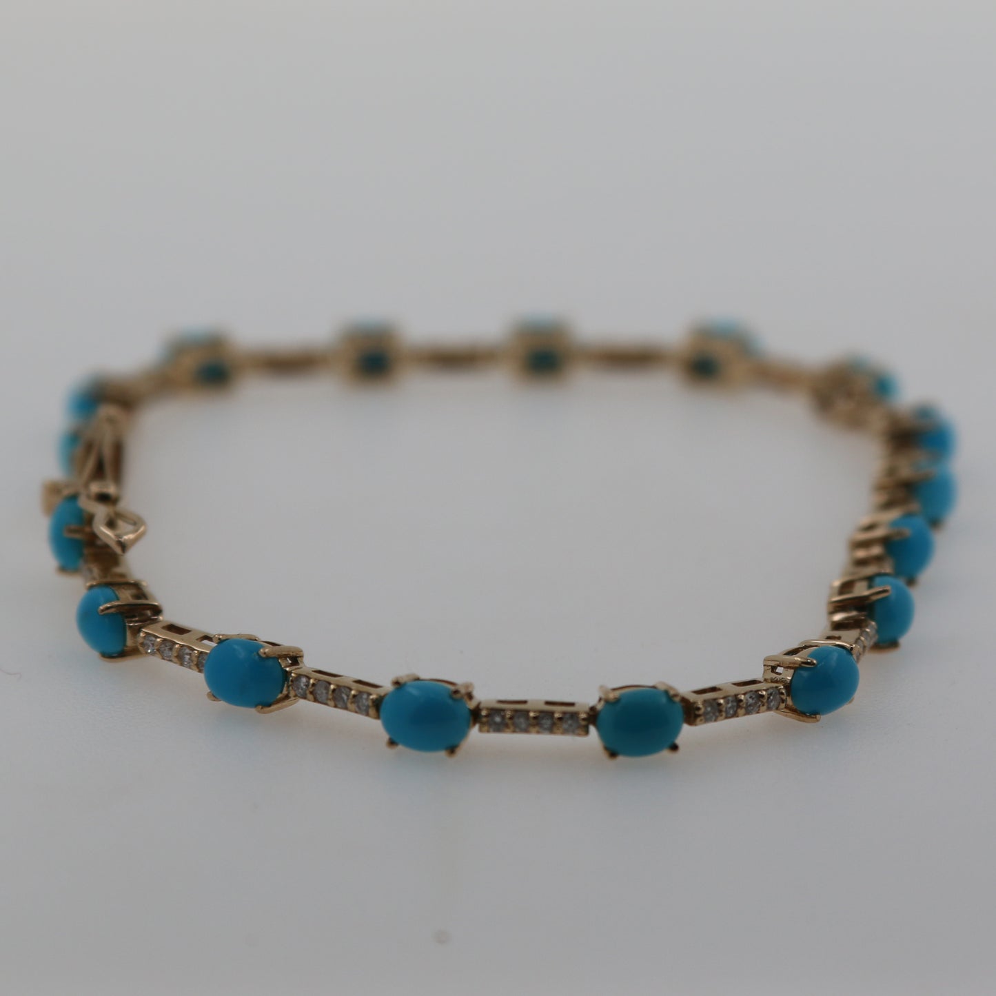 PULSERA TURQUESAS Y DIAMANTES