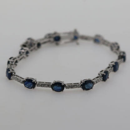 PULSERA ZAFIRO OVAL DIAMANTES