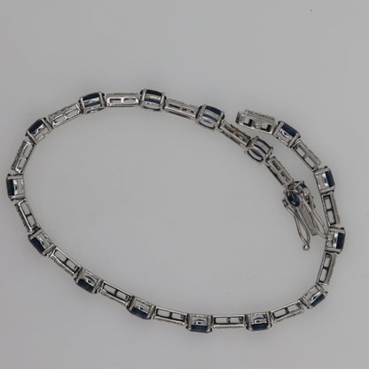 PULSERA ZAFIRO OVAL DIAMANTES