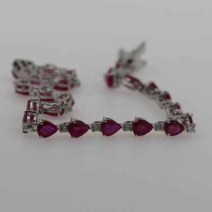 PULSERA RUBI GOTA OVAL DIAMANTES
