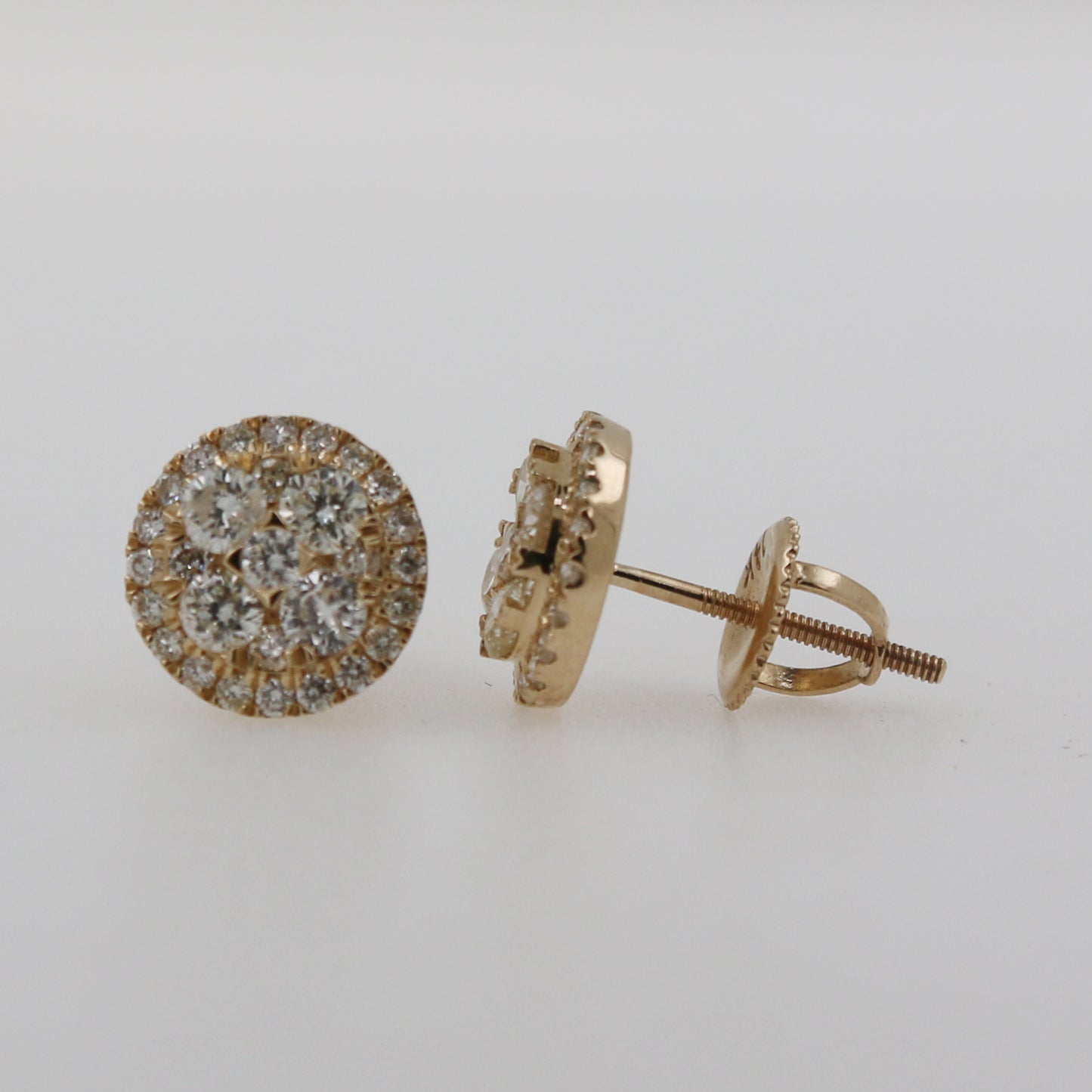 ARETES REDONODOS DIAMANTES
