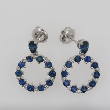 ARETES CIRCULO DOBLE ZAFIRO