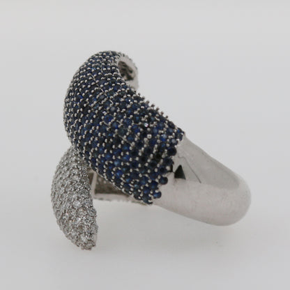 ANILLO DOBLE ZAFIRO PAVE