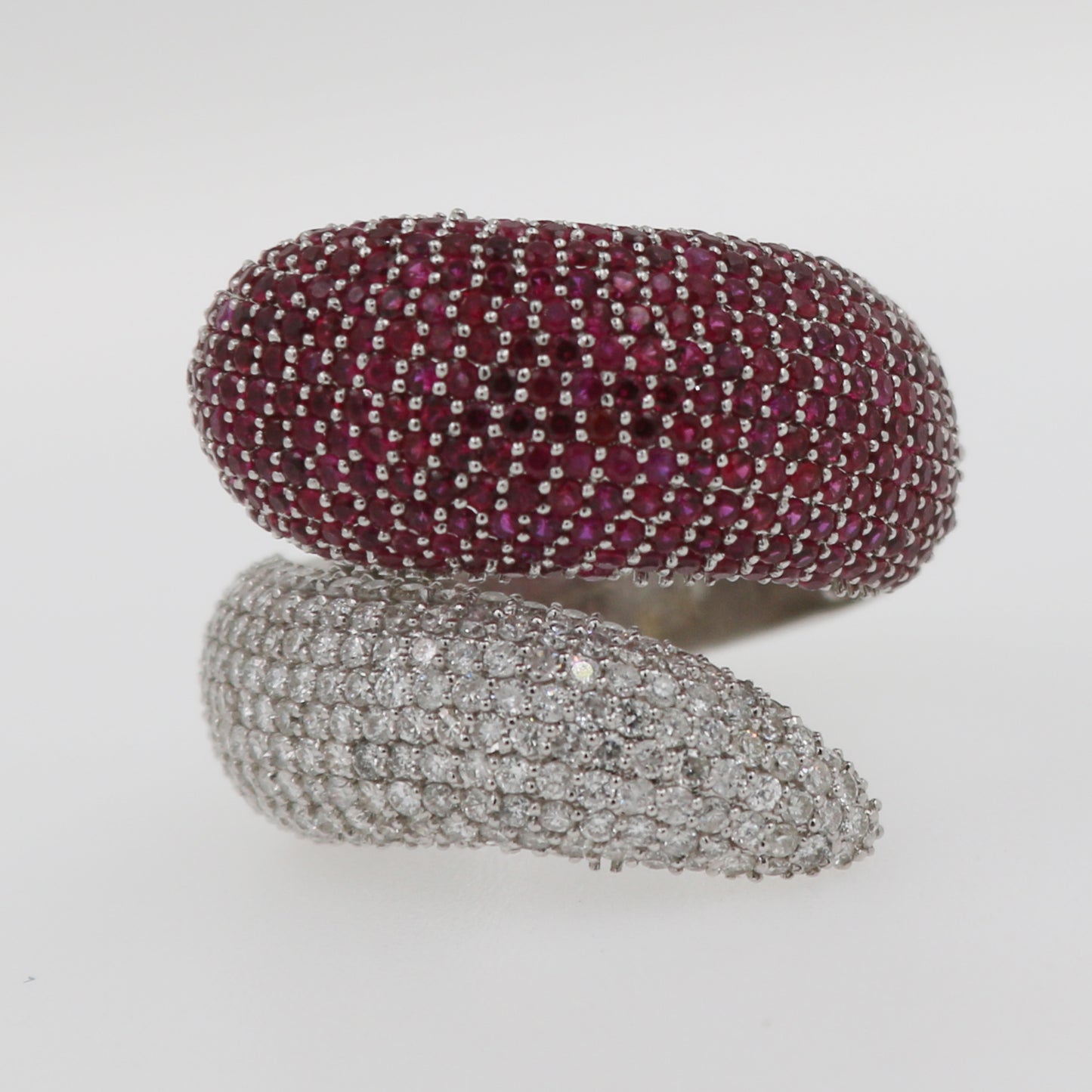 ANILLO DOBLE RUBI PAVE