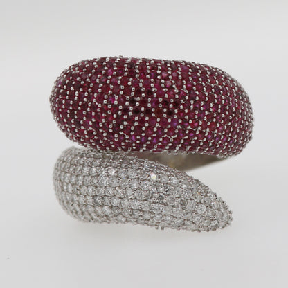 ANILLO DOBLE RUBI PAVE