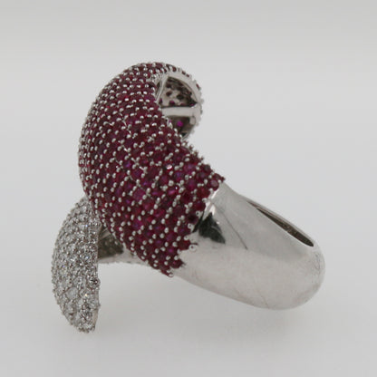 ANILLO DOBLE RUBI PAVE