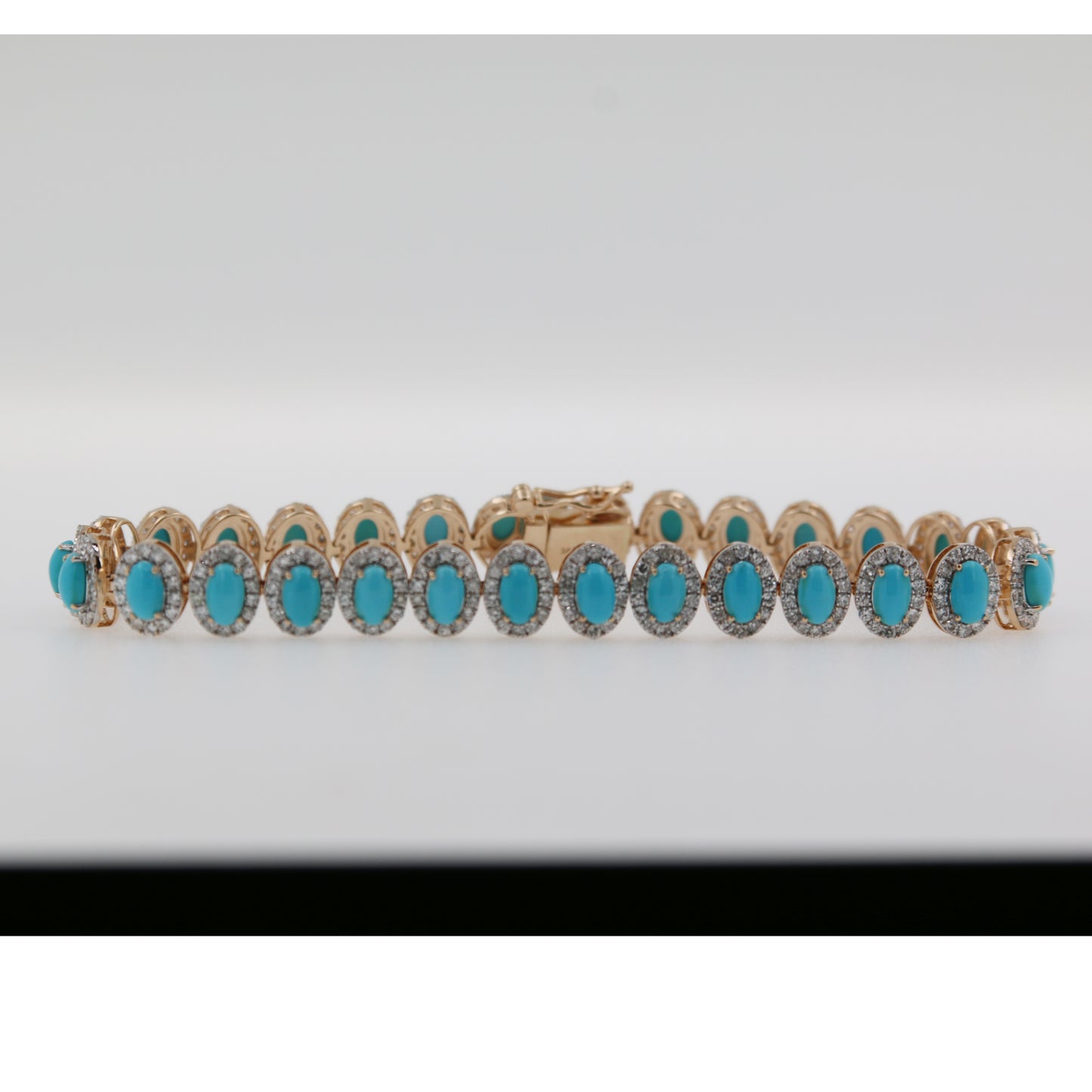 PULSERA TURQUESAS Y DIAMANTES
