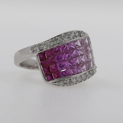 ANILLO CUADRADO ZAFIRO ROSA