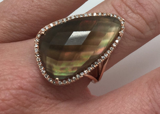 ANILLO GOTA LABRADORITA