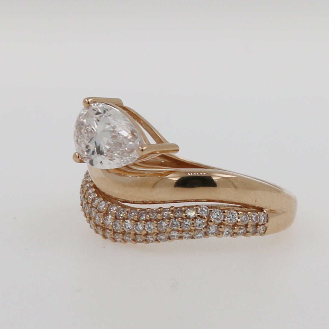 ANILLO WAVY DOBLE LAB GROWN