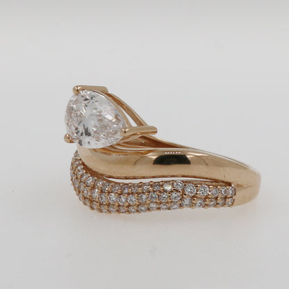 ANILLO WAVY DOBLE LAB GROWN