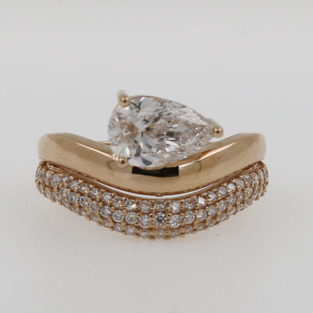ANILLO WAVY DOBLE LAB GROWN