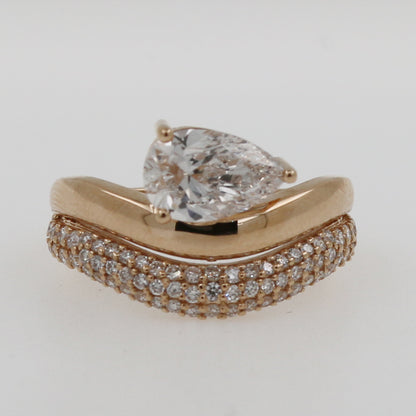 ANILLO WAVY DOBLE LAB GROWN