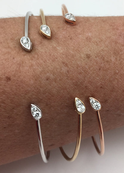 PULSERA RIGIDA ORO ROSA GOTA