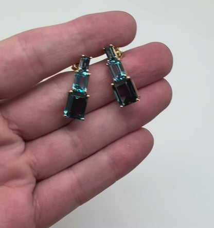 ARETES TOPACIO Y LONDON BLUE