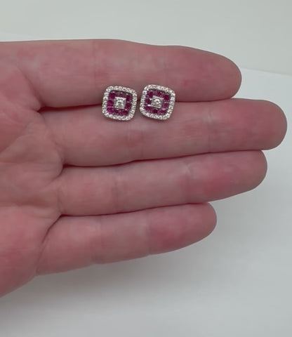ARETES CUADRADOS RUBI