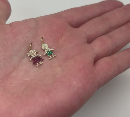 DIJE MUÑECO DIAMANTES ESMERLADA